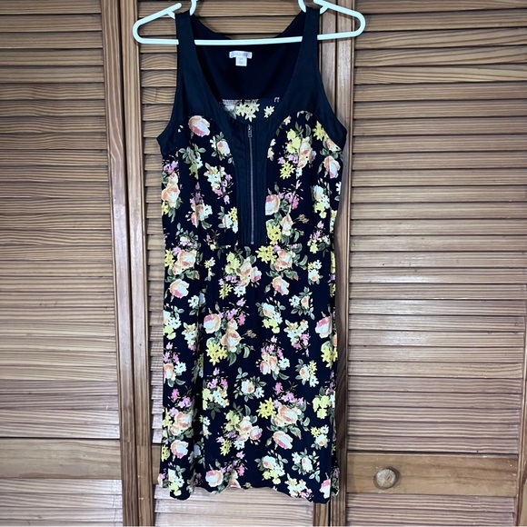 Xhilaration Floral Print Black&Yellow Boho Mini Sun Dress Women’s Small - Picture 4 of 10